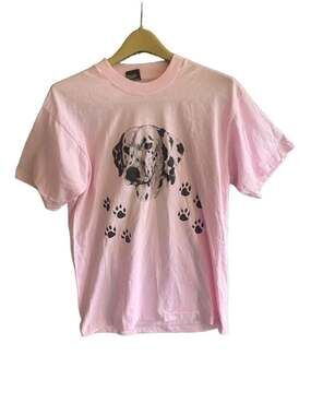 Vintage 90s Screen Stars Best Pink Dalmatian Graphic T-Shirt